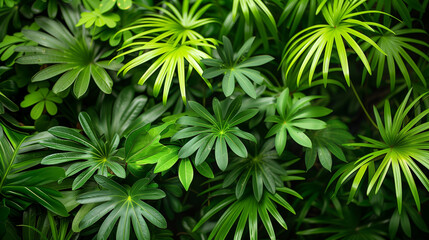 Exotic green leaves as a nature inspired wallpaper background