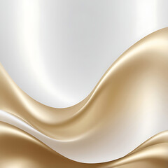 Abstract white gold Gradient background luxury with golden line wave that looks modern blurry background. ai