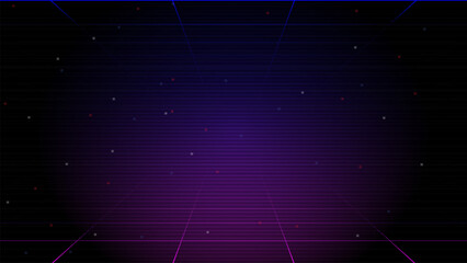Pixel art background.8 bit game.retro game. for game assets in vector illustrations.Retro Futurism Sci-Fi Background. glowing neon grid.and stars from vintage arcade comp  © Maderla