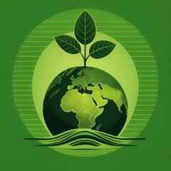 Go Green logo. Save the Planet. Good for Go Green Campaign Needs. Eco-friendly earth, environmental saving with tree care planting and CSR go green concept on volunteering hands for World environment