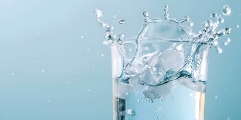 Glass of water splashing showcasing the power of silica gel in absorbing moisture. Concept Silica gel, Water splash photography, Moisture absorption, Hygroscopic properties
