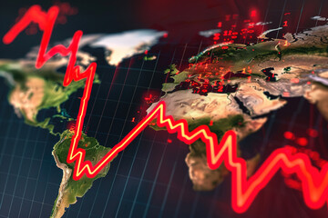 Stocks price in downtrend mode indicates global economic