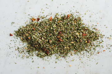 Mix of spicy herbs and spices.