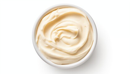 mayonnaise in a white bowl