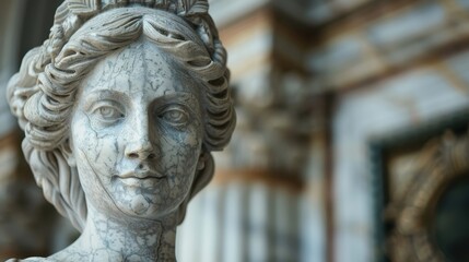Ancient Marble Sculpture of a Woman's Bust
