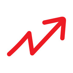Red Hand drawn arrow icon. Arrow sketch graphic design for education and business use. 