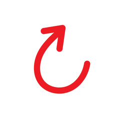 Red Hand drawn arrow icon. Arrow sketch graphic design for education and business use. 