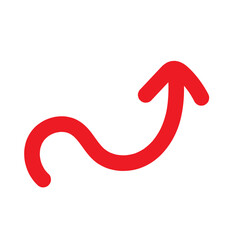 Red Hand drawn arrow icon. Arrow sketch graphic design for education and business use. 