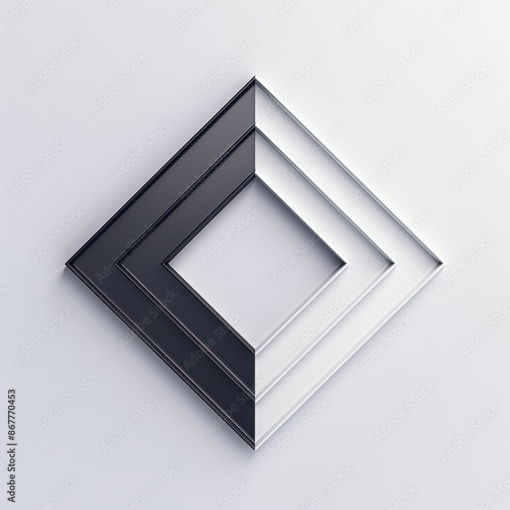 Aufkleber a minimalist split arrow design, clean and simple lines creating a modern aesthetic on a pristine wh