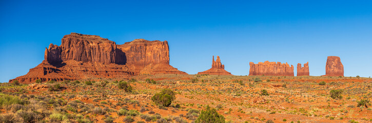 Monument valley in the late afternoon with clear skies