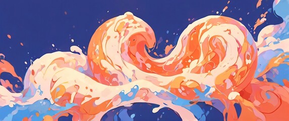 Obraz premium flat abstract colorfull liquid background