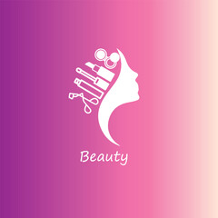 Creative Professional Trendy and Minimal Make Up Icons - Logo Design in Black, White and Pink Color, Logo in Editable Vector Format