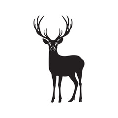 deer silhouette vector art illustration