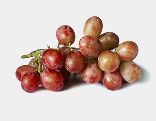 Red Grapes on a white background