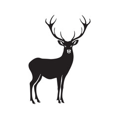 Deer silhouette vector art illustration 