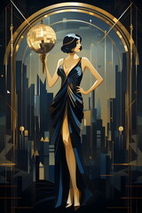 art deco woman in a dress © Mathias
