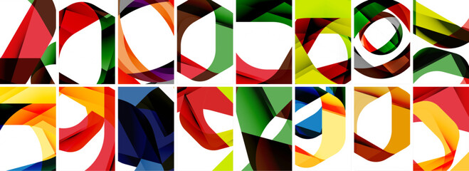 Collection of abstract background with waves, colorful shapes and 3d shadow effect. Vector Illustration For Wallpaper, Banner, Background, Card, Book Illustration, landing page