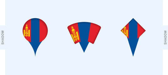 Mongolia Map Markers Set. Perfect for projects related to Mongolia, travel, geography, and international representation.