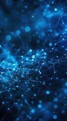 Abstract Network Connections on Blue Digital Background - A mesmerizing blue digital background featuring an abstract network of glowing connections, representing data and technology.