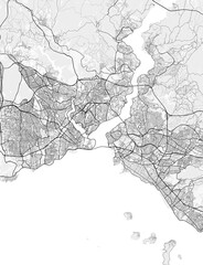 Map of the city of Istanbul, Turkiye. Perfect for posters, prints, wallpapers and home decor
