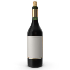 Realistic 3D Alcohol Wine Bottle PNG Images | High-Quality Wine Bottle Modeling Illustrations | Beverage Art for Bars and Restaurants