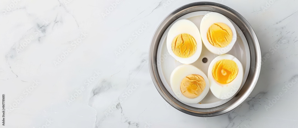 Poster elevate your culinary creations with the precision of a cyber egg slicer, adding perfection to every