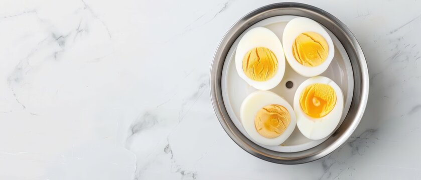 Elevate your culinary creations with the precision of a cyber egg slicer, adding perfection to every dish with copy space to showcase your skills