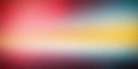Obraz premium A soft, multicolored gradient background blending warm red, yellow, and cool blue hues, perfect for adding a vibrant and dreamy atmosphere to your designs, presentations, or digital art