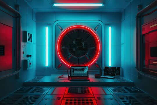 Embrace cybernetic Home Decor to transform your space into a dream sanctuary with copy space for inspiration