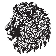 Lion Head Silhouette