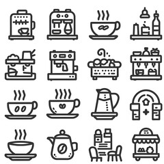 coffee icons set