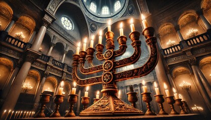 Obraz premium A beautifully crafted menorah 