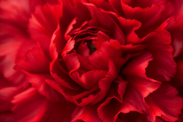 Naklejka premium Close-Up of Red Carnation Petals with Rich Texture, Red Carnation Day