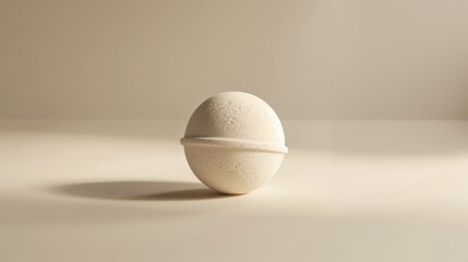 White Bath Bomb on Beige Surface in Soft Light