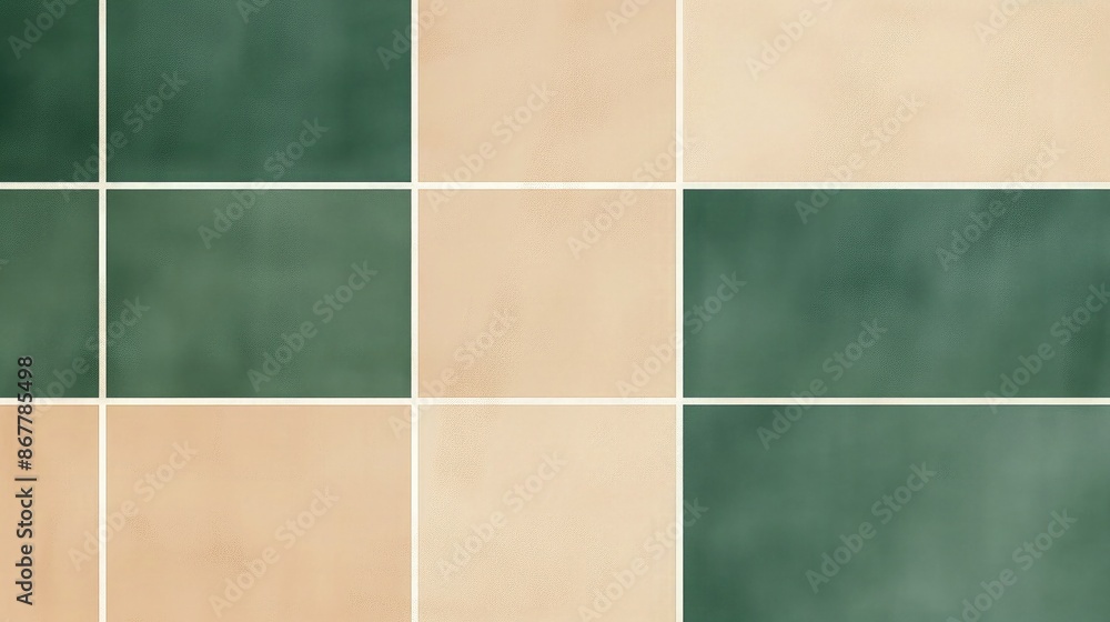 Poster a zoom background designed with a modern art flair, featuring large blocks of green and beige separa