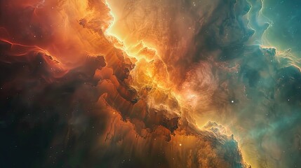 A Stunning Nebula in Deep Space With Vibrant Colorful Background Wallpaper