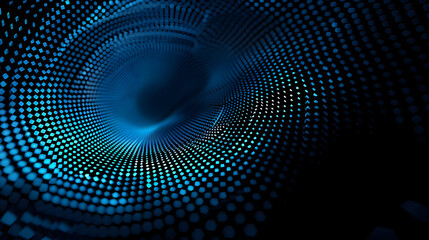 Obraz premium Futuristic minimal tech blue halftones dotted circles abstract background