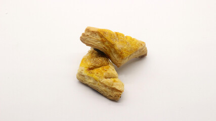 Chocolate pastry cake with a triangular shape