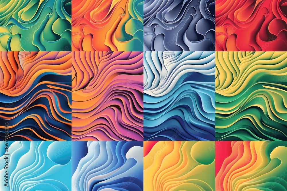 Aufkleber energetic modern art with vibrant circular shapes and textures in a colorful dynamic abstract backgr