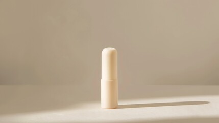 White Cream Container With Natural Light Shadow On White Table