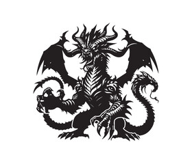 dragon vector art graphic resources silhourtte vector style, white background