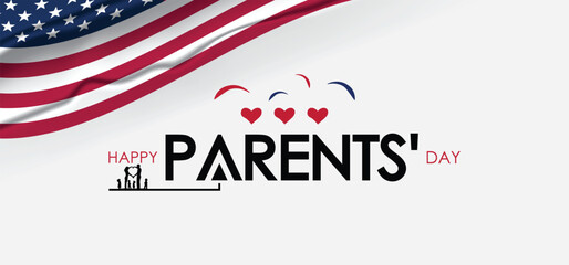 American flag and fireworks backdrop for Parents' Day celebration