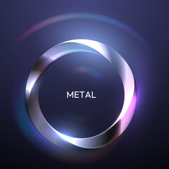 Shining circle metal coil, perfectly curved metal bar