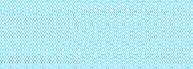 Abstract background with simple water texture. Blue summer seamless pattern. Ocean and sea waves thin line texture. Infinity pool endless vector background