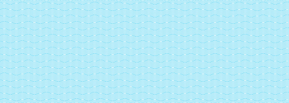 Abstract background with simple water texture. Blue summer seamless pattern. Ocean and sea waves thin line texture. Infinity pool endless vector background