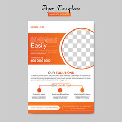 Business flyer design template graphic design with graphic elements and space for photo background.