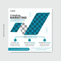 Digital marketing social media post template. Vector business social media post.