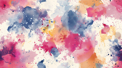 Obraz premium Vibrant watercolor background with pink and blue splatter, ideal for a range of artistic projects