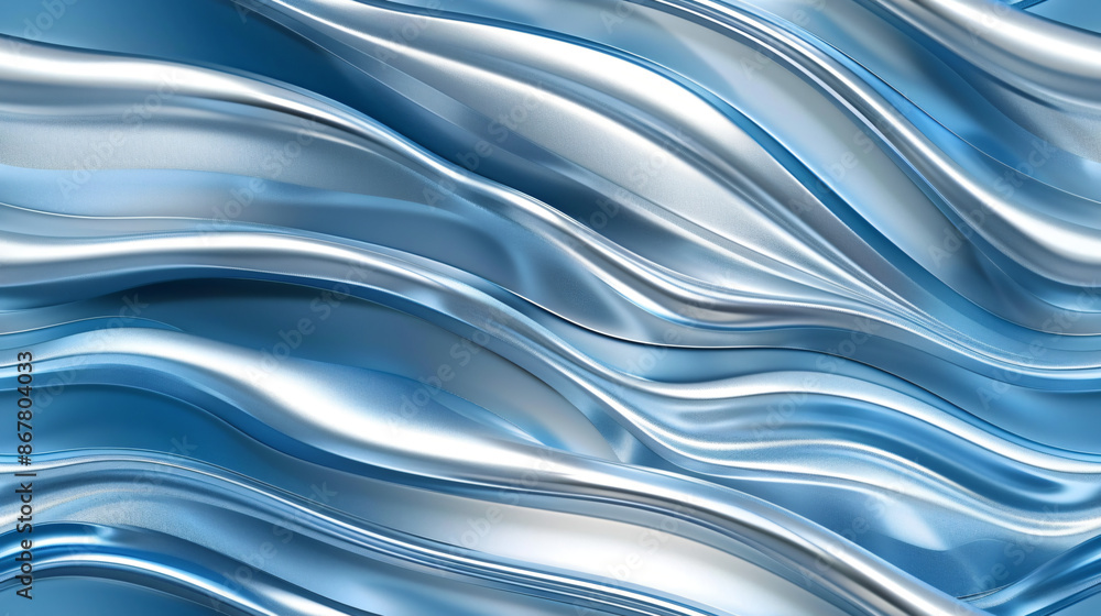 Aufkleber Elegant pattern of smooth silver waves in abstract background