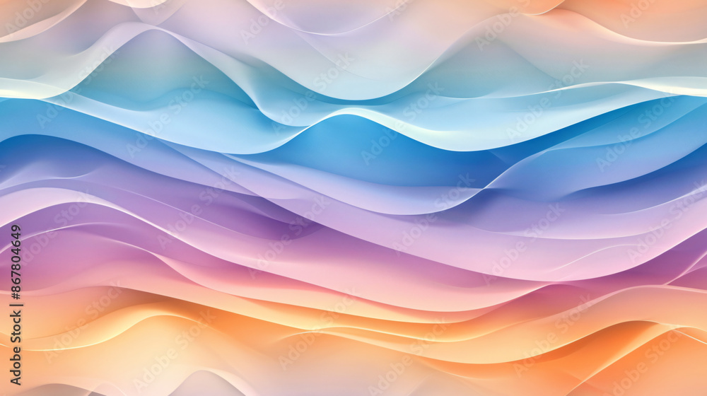 Fototapete colorful pastel wavy pattern on abstract background, ideal for adding a modern and elegant touch to 
